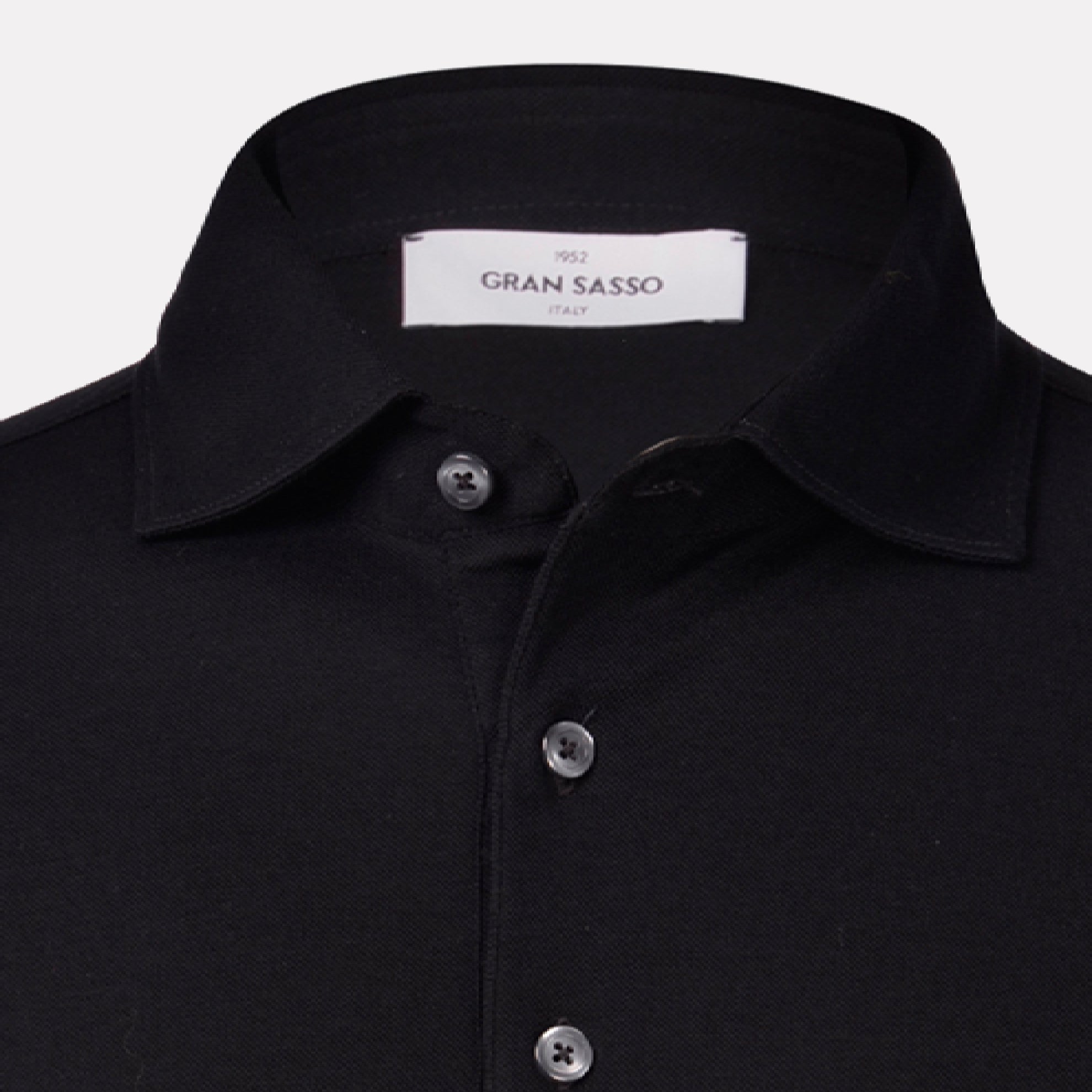 Gran Sasso Italian Made Mercerized Cotton Polo / Black– Churchills