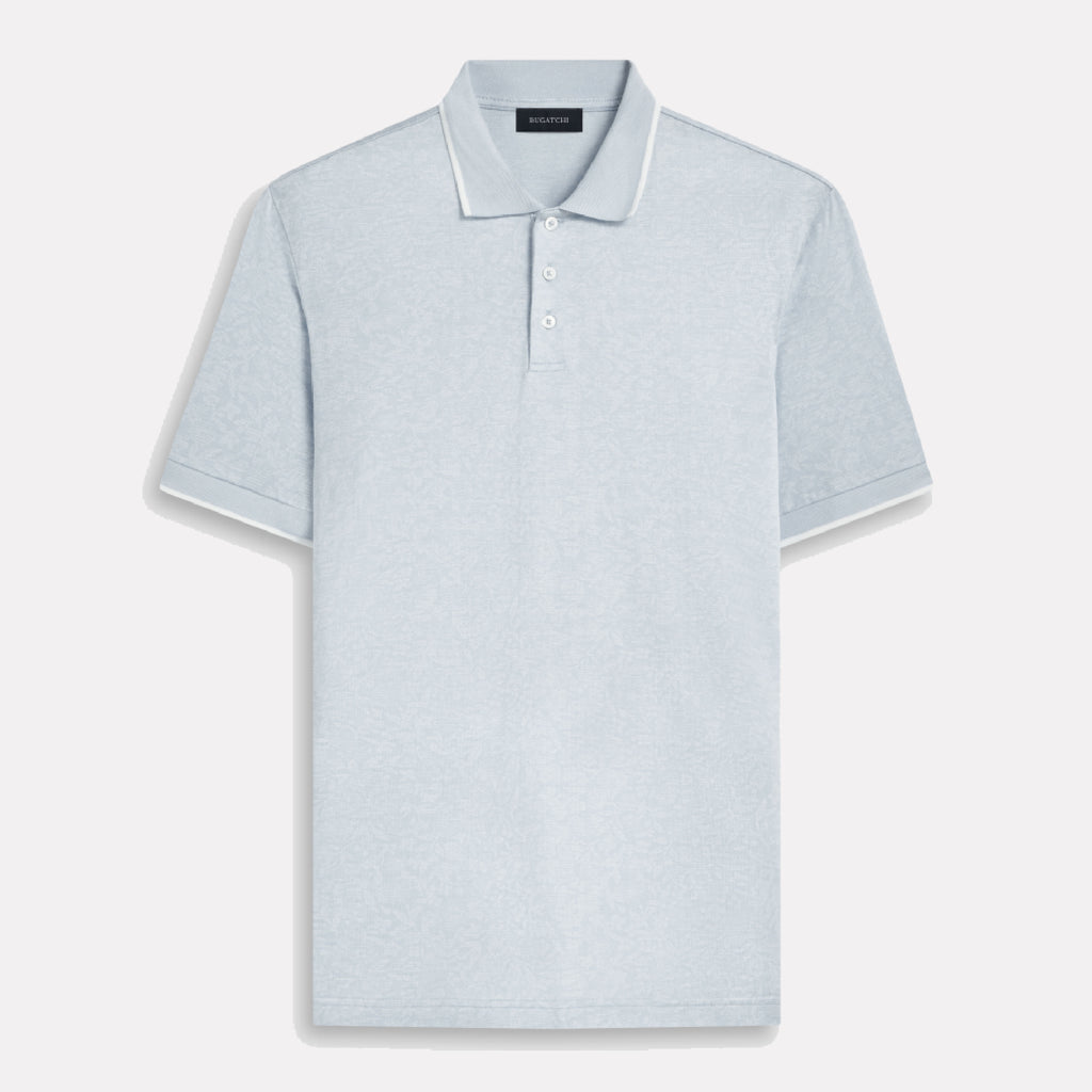 BUGATCHI Short Sleeve Three Button Polo Sky– Churchills